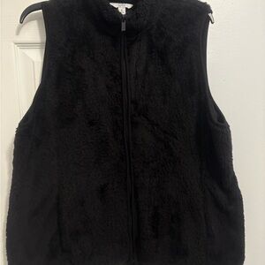 Croft & Barrow Black Faux Fur Vest XL